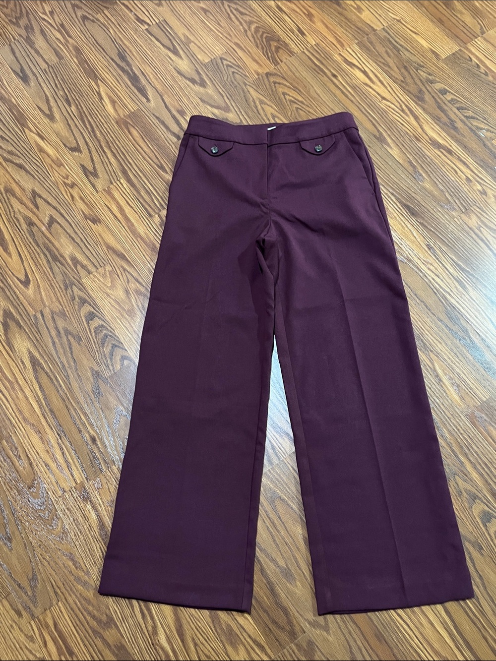 LOFT Wide Leg Pants - Deep Plum twill size 2 nwot